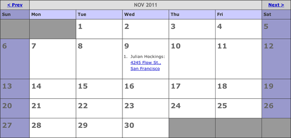 Appraisal Order Calendar