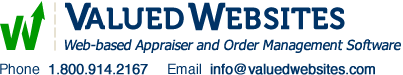 Valued Websites Logo:  web-based appraiser and order management software
